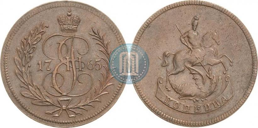 Picture 1 kopeck 1765 year  
