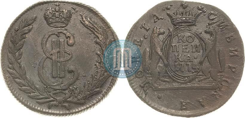 Picture 1 kopeck 1774 year КМ 