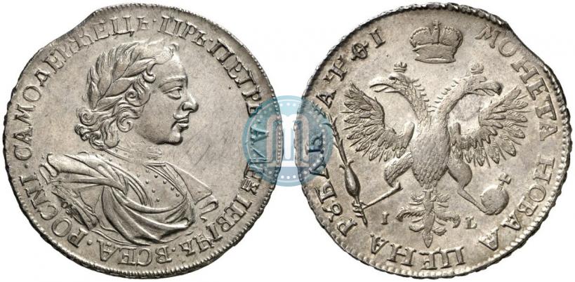 Фото 1 рубль 1719 года OK-IL-L "Портрет в латах"