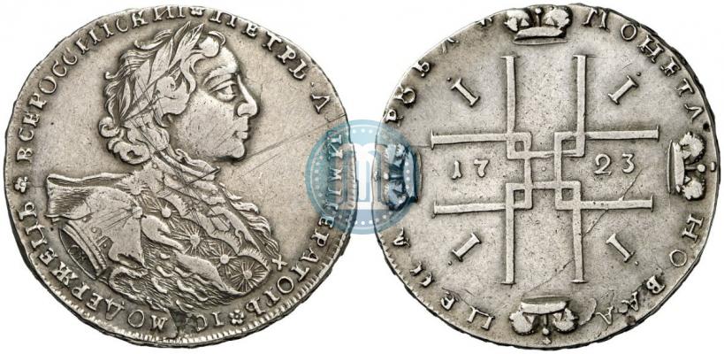 Фото 1 рубль 1723 года OK "Портрет в горностаевой мантии"