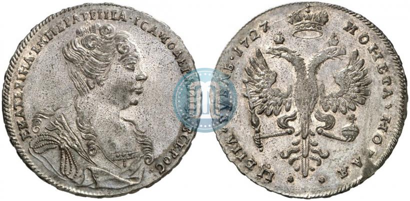Picture 1 rouble 1727 year  "Moscow type, portrait turned to the right"