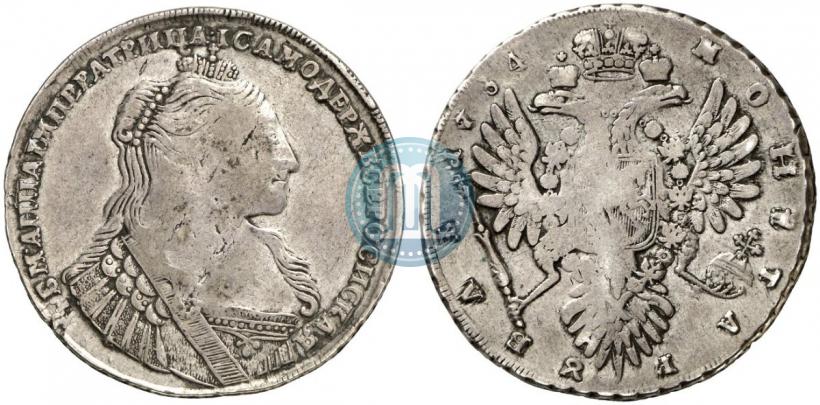 Фото 1 рубль 1734 года  "Тип 1735 года"