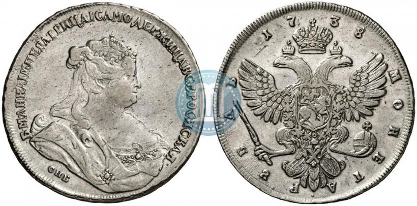 Фото 1 рубль 1738 года СПБ "Петербургский тип"