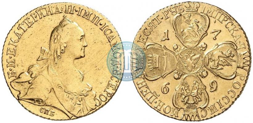 Фото 10 рублей 1769 года СПБ 