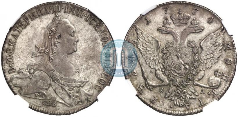 Picture 1 rouble 1774 year СПБ-ФЛ 