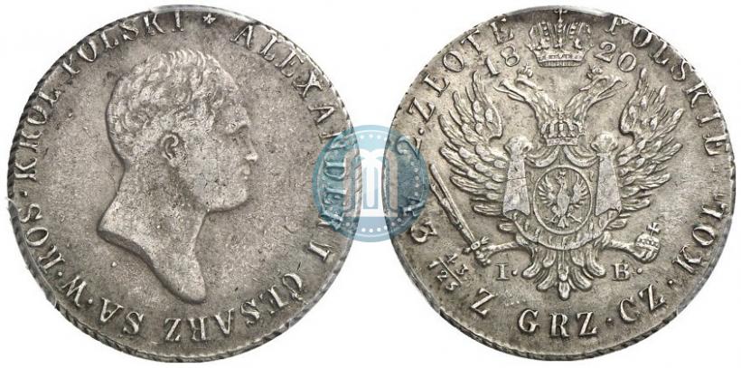 Фото 2 злотых 1820 года IB 