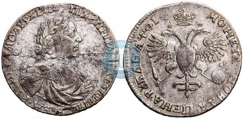 Фото 1 рубль 1719 года OK "Портрет в латах"
