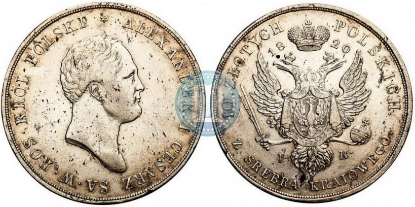 Picture 10 złotych 1820 year IB 