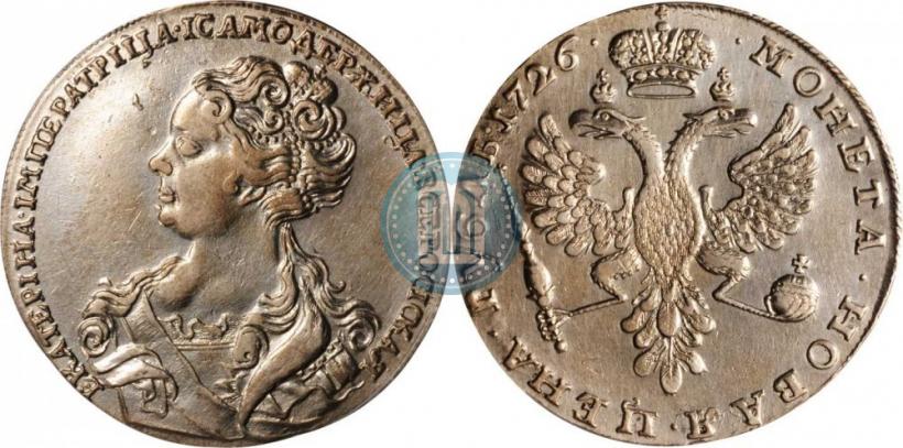 Picture 1 rouble 1726 year  "Moscow type, portrait turned to the left"