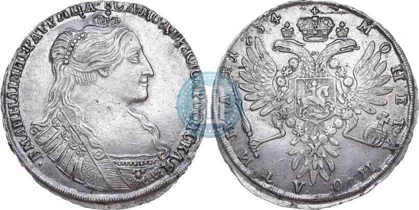 Фото Полтина 1734 года  "Тип 1735 года"