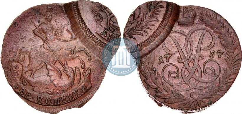 Picture 2 kopecks 1757 year  "Nominal under St. George"
