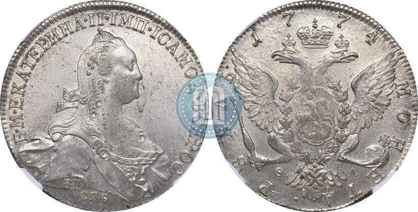 Picture 1 rouble 1774 year СПБ-ФЛ 