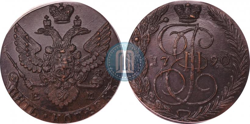 Picture 5 kopecks 1790 year ЕМ 