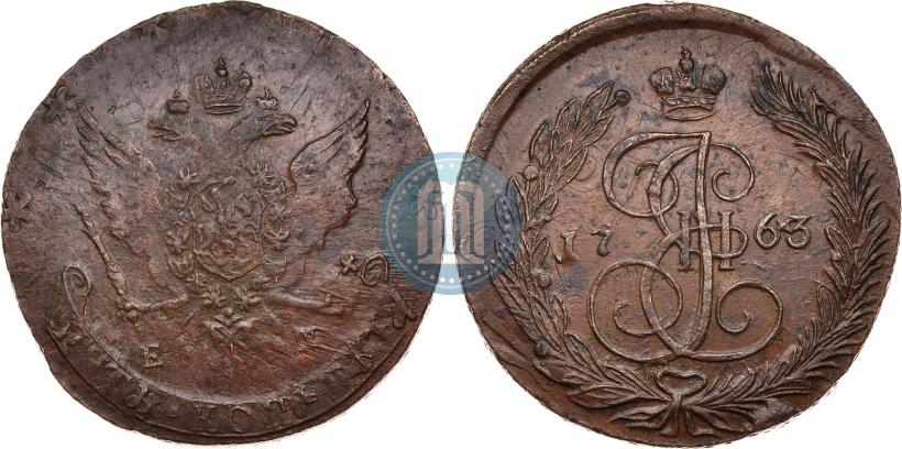 Picture 5 kopecks 1763 year ЕМ 