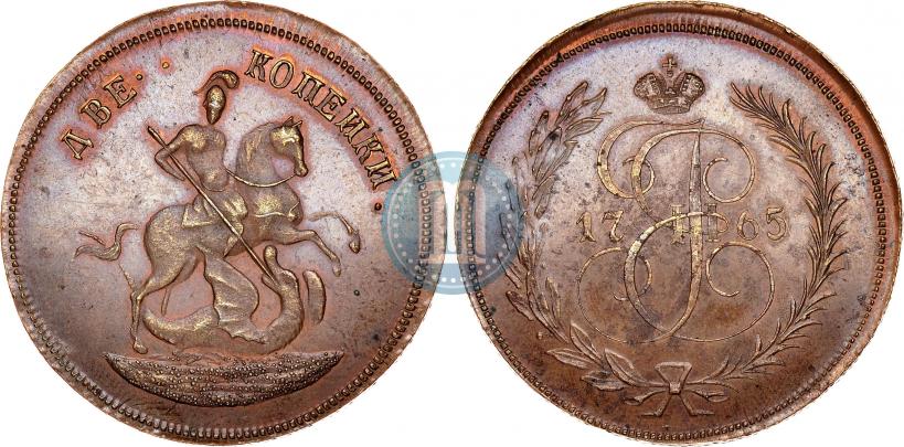 Picture 2 kopecks 1765 year  