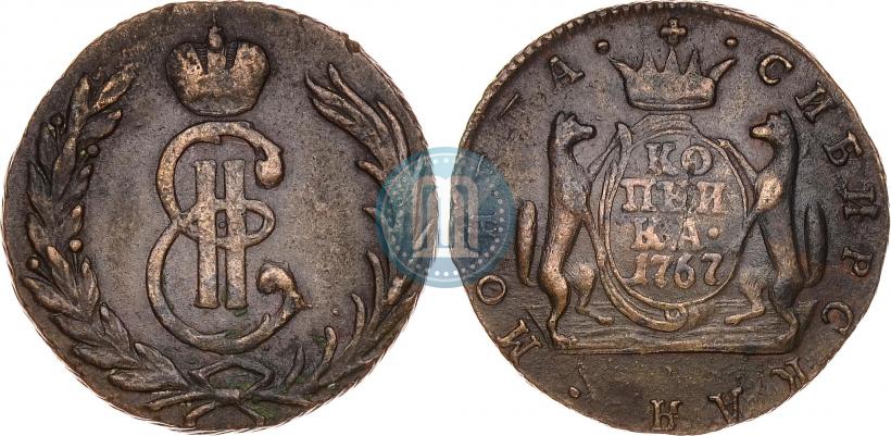 Picture 1 kopeck 1767 year  