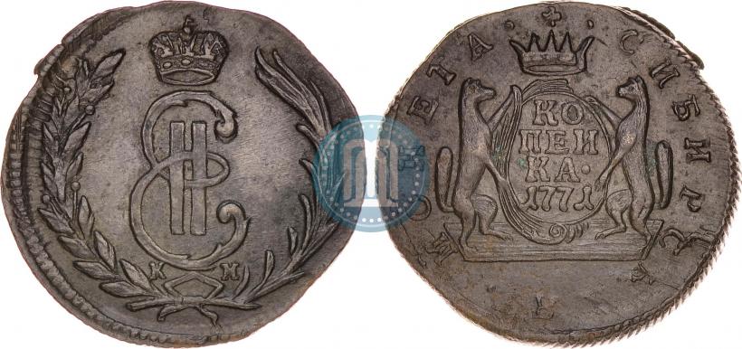 Picture 1 kopeck 1771 year КМ 