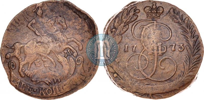 Фото 2 копейки 1773 года ЕМ 