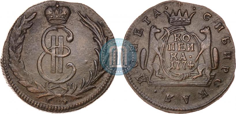 Фото 1 копейка 1774 года КМ 
