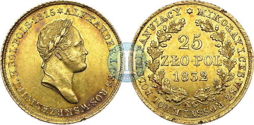 Picture 25 złotych 1832 year KG 