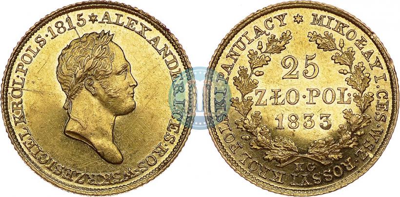 Picture 25 złotych 1833 year KG 