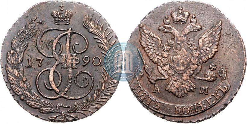 Picture 5 kopecks 1790 year АМ 