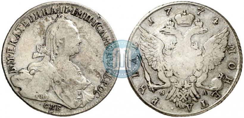 Picture 1 rouble 1774 year СПБ-ФЛ 