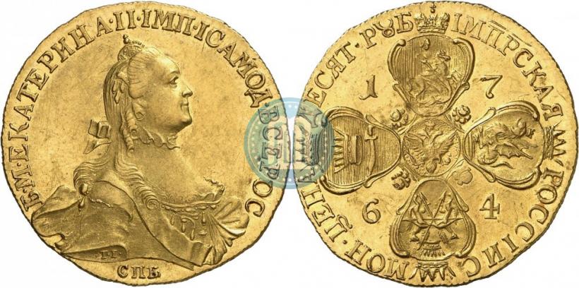 Picture 10 roubles 1764 year СПБ 