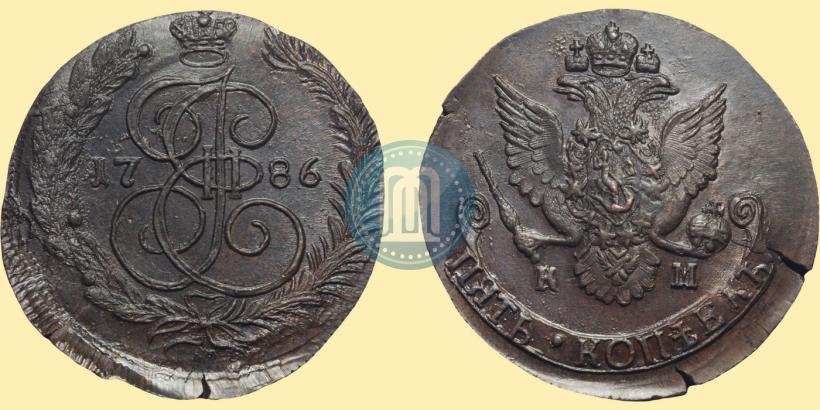 Picture 5 kopecks 1786 year КМ 
