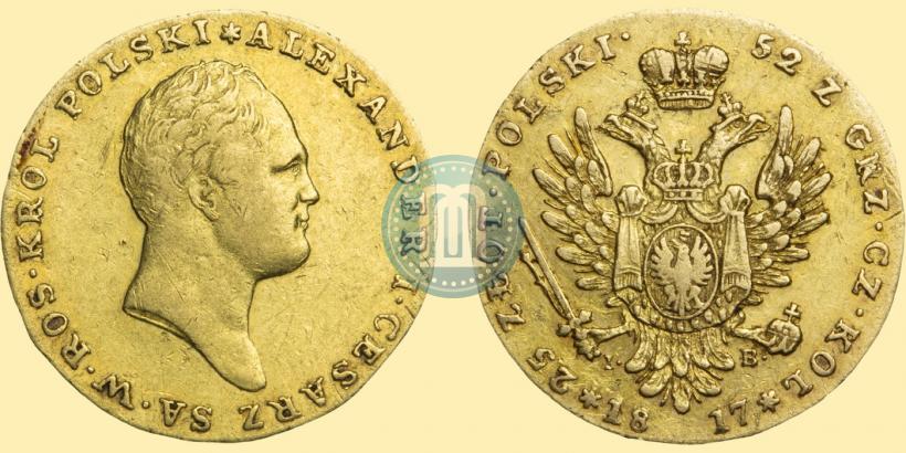 Picture 25 złotych 1817 year IB 