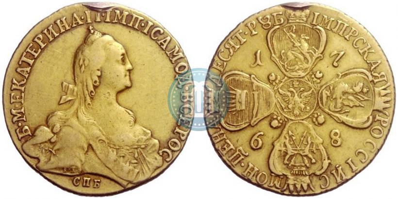 Фото 10 рублей 1768 года СПБ 