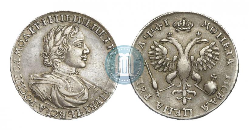 Фото 1 рубль 1719 года OK-L "Портрет в латах"