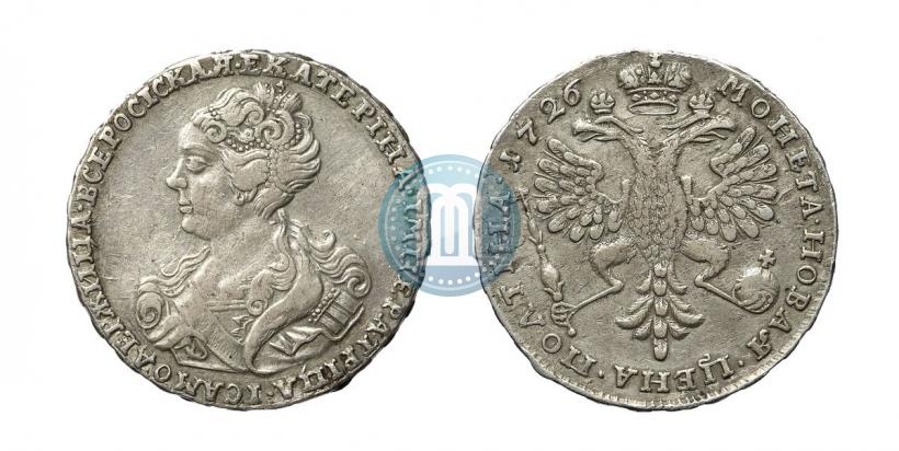 Picture Poltina 1726 year  "Moscow type, portrait turned to the left"