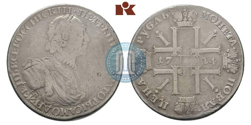 Picture 1 rouble 1724 year СПБ "Sun rouble, portrait in armour"