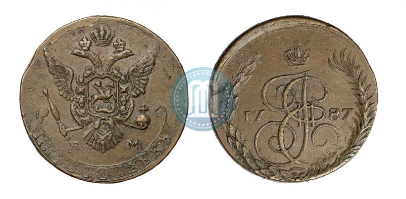 Picture 5 kopecks 1787 year ЕМ 