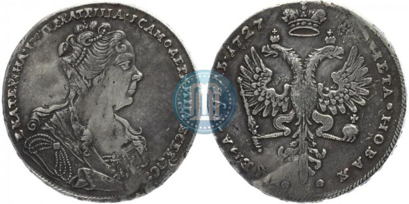 Picture 1 rouble 1727 year  "Moscow type, portrait turned to the right"