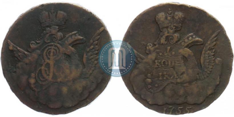 Picture 1 kopeck 1755 year  