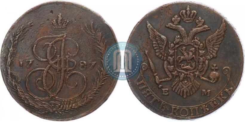 Picture 5 kopecks 1787 year ЕМ 