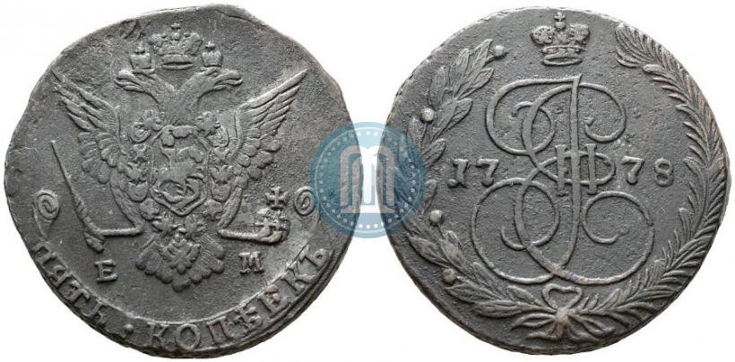Picture 5 kopecks 1778 year ЕМ 