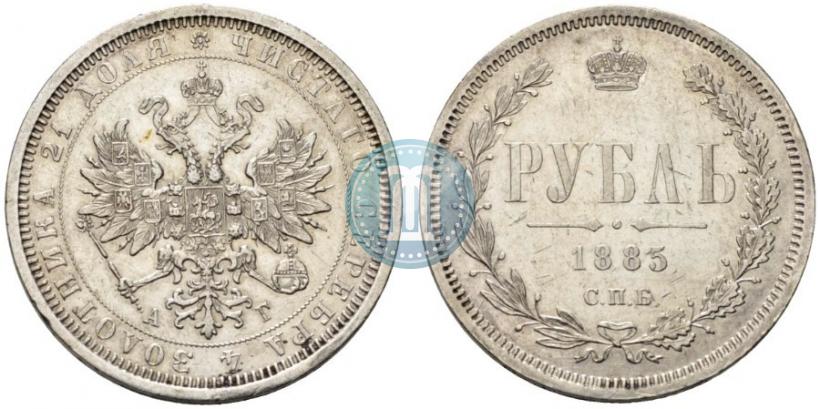 Фото 1 рубль 1885 года СПБ-АГ 