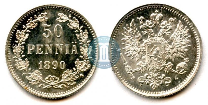 Picture 50 pennia 1890 year L 