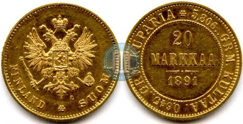 Picture 20 markkaa 1891 year L 