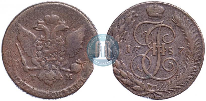 Фото 5 копеек 1787 года ТМ 