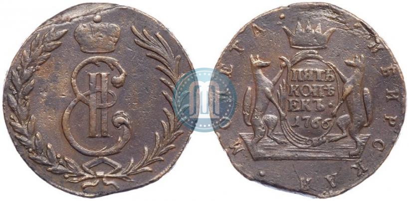 Picture 5 kopecks 1766 year  