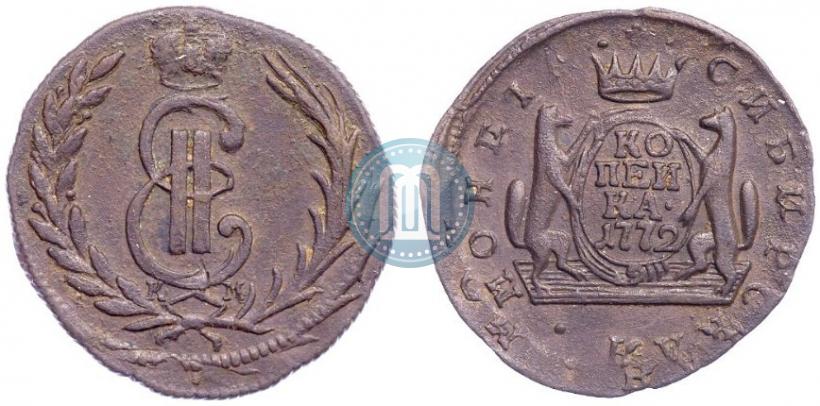 Picture 1 kopeck 1772 year КМ 