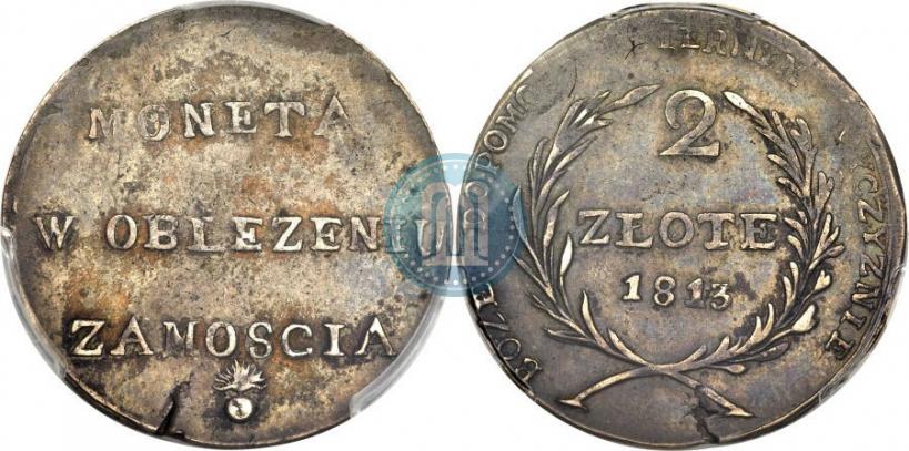 Фото 2 злотых 1813 года  