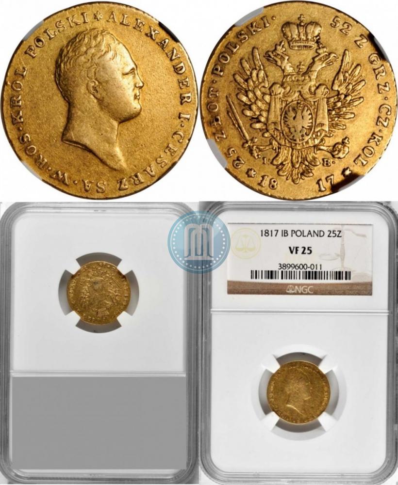 Picture 25 złotych 1817 year IB 
