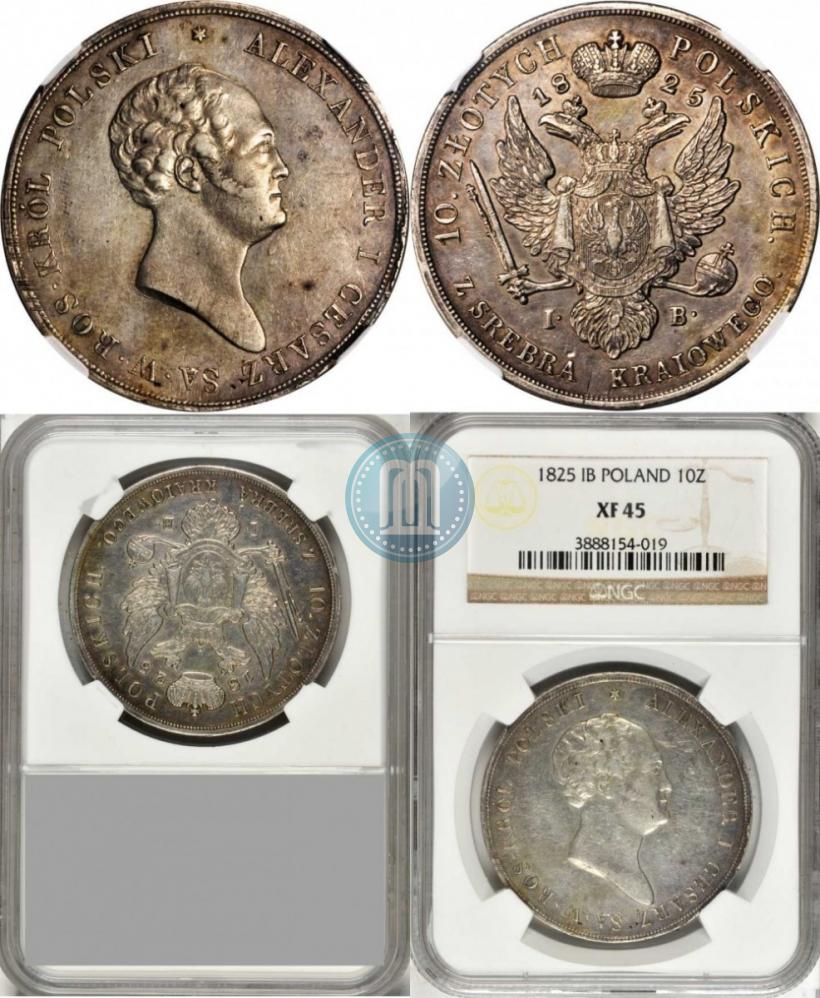 Picture 10 złotych 1825 year IB 