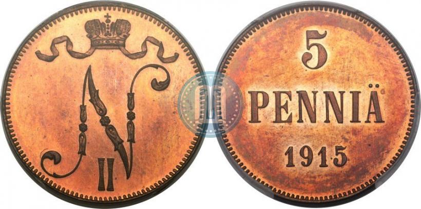 Picture 5 pennia 1915 year  