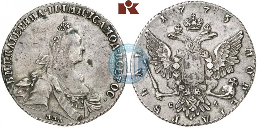 Фото 1 рубль 1775 года ММД-СА 